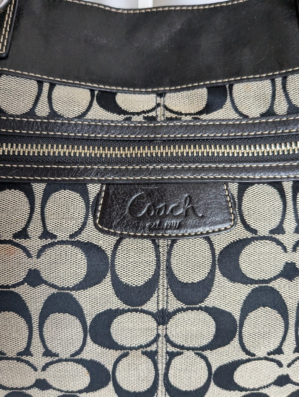 Coach Penelope Signature Logo Canvas Shoulder Bag - Picture 6 of 16